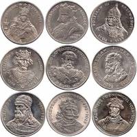 (1979-89, 9 монет по 50-500 злотых) Набор монет Польша 1979-1989 год "Короли Польши"   UNC